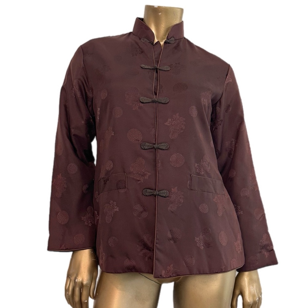 Vintage Fortune Asian- Nylon Jacket – Made in Taiwan, Size Medium, frog closures